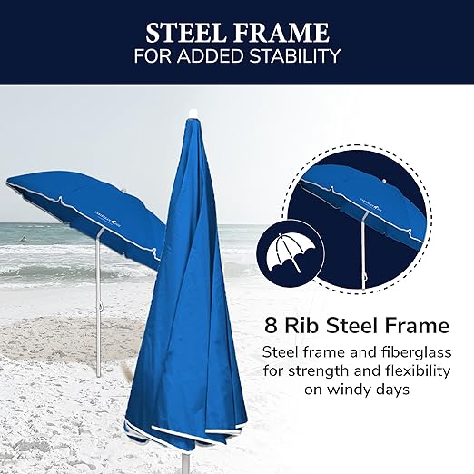 Beach Umbrella, Portable Outdoor Umbrella -Full 6 ft Arc Beach Umbrella, Portable Outdoor Umbrella -Full 6 ft Arc